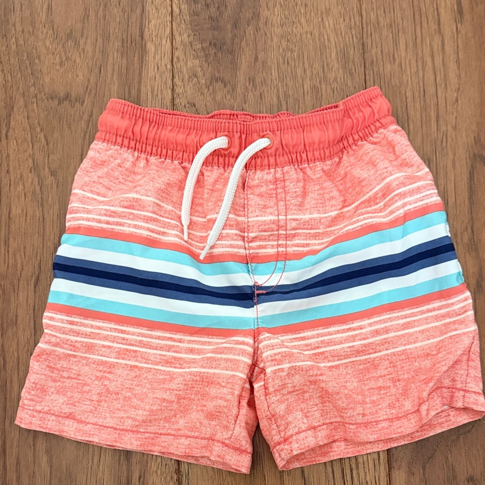 Striped Coral Swim Shorts